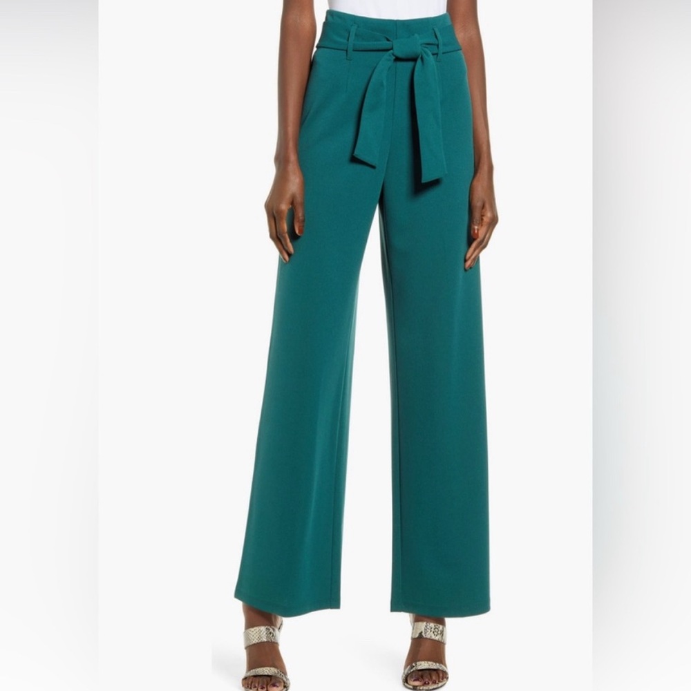 Leith High Waisted Wide Leg Pants With Belt Size Small